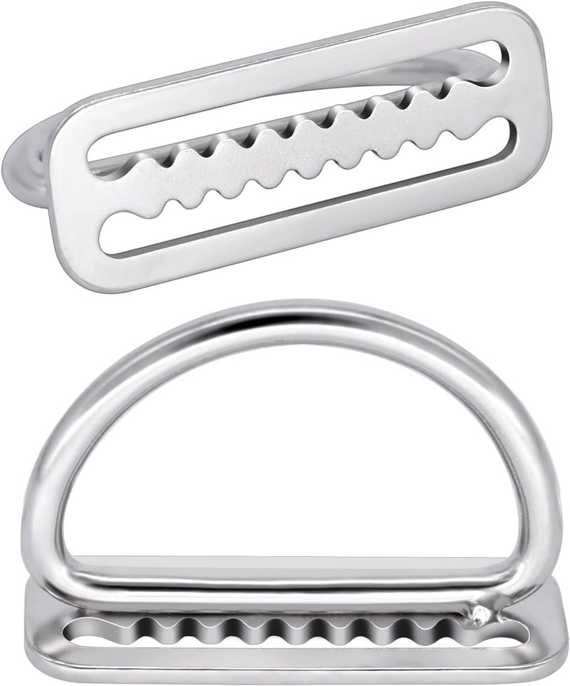 Dawitrly 2Pack Weight Belt Keeper, 5cm/2'' Stainless Steel Serrated Scuba Diving Weight Belt Retainer Stopper with D Ring for Dive Gear and BCD Accessories - Image 5